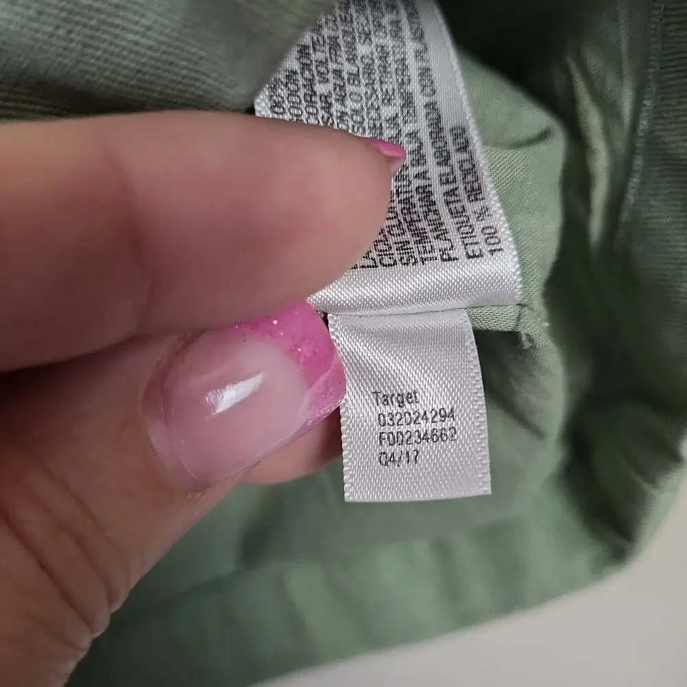 Cat‎ & Jack Girls Green Cotton Full Zip Long Sleeve Bomber Jacket Size Large